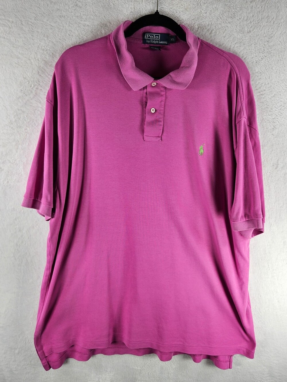 Polo Ralph Lauren Short Sleeve Polo Shirt 100% Cotton Magenta Pink Men's Size XL